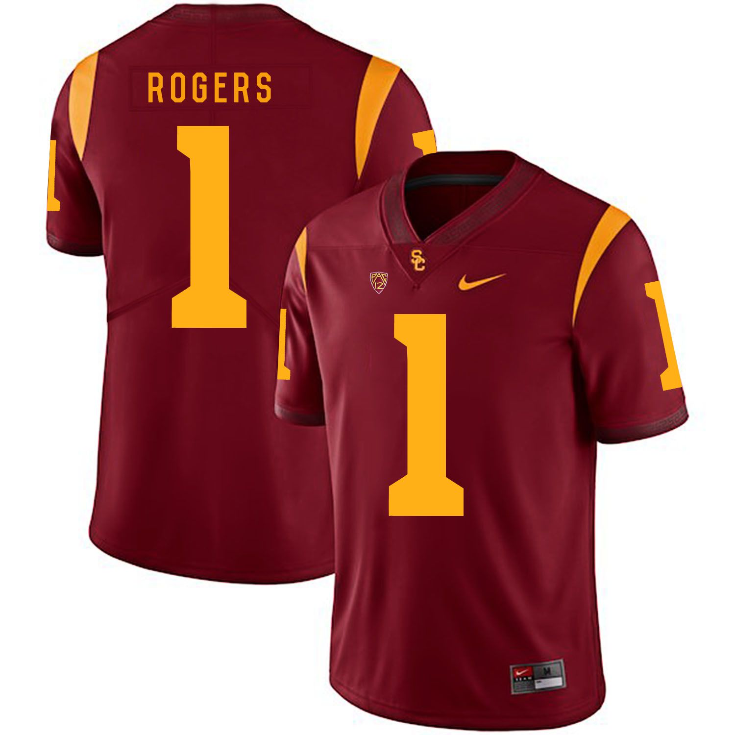 Men USC Trojans #1 Rogers Red Customized NCAA Jerseys